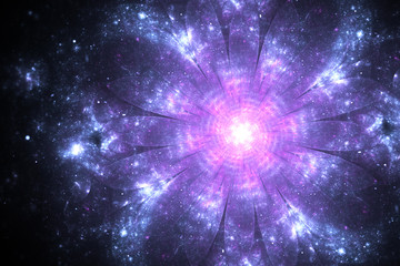 Dark violet fractal flower, digital artwork for creative graphic design - 297135616