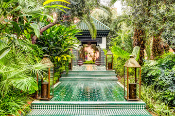 Luxury gardens at a Moroccan resort