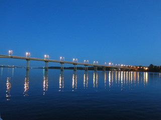 river bridge in the evening