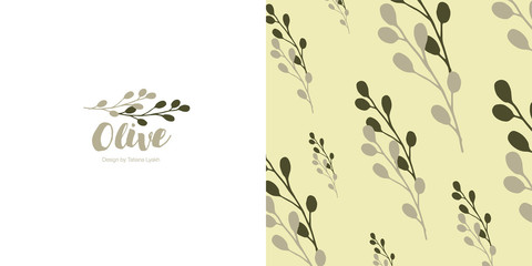 olives pattern on a white background vector_100