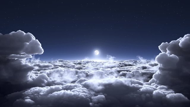 Moon above the clouds