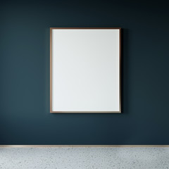 Mockup poster in the interior in modern style. Empty frame. 3d render image