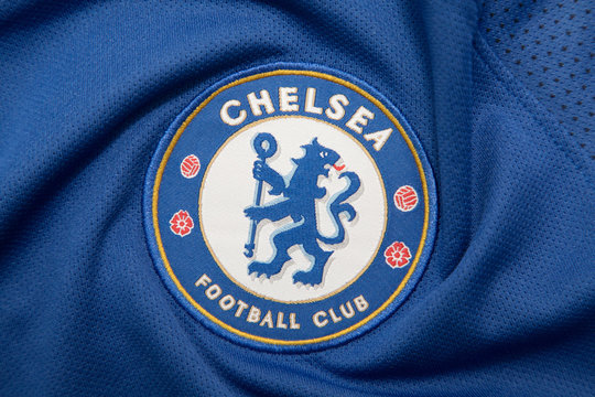 BANGKOK, THAILAND - AUGUST 4: The Logo of Chelsea Football Club on the Jersey on August 4