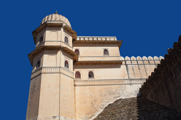 Famous ancient Kumbhalgarh fort near Udaipur in Rajasthan, India