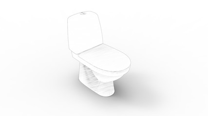 3d rendering of a toilet isolated in white background