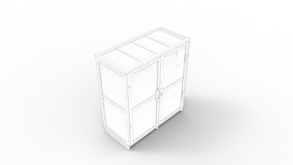Sketch illustration of a locker box isolated in white background
