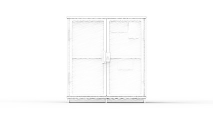Sketch illustration of a locker box isolated in white background
