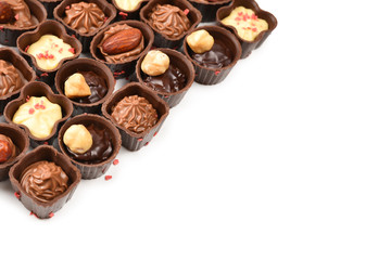 Mix of tasty chocolate candy collection.