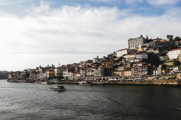 Fototapeta na wymiar Port city by the river d'ouro