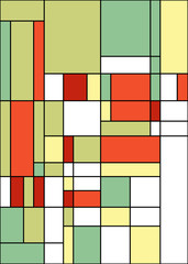 Piet Mondrian style Abstract Computational Generative Art background illustration