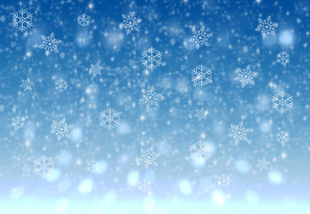 blue christmas background with snowflakes