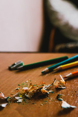 pencils and shavings