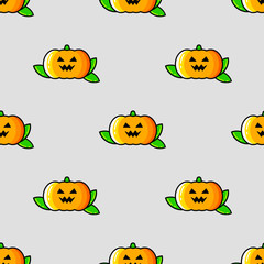 halloween seamless pattern with pumpkins