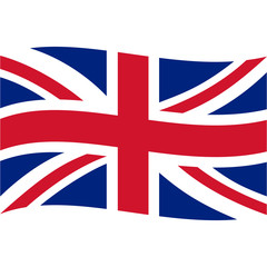 Great Britain. National flag, wave. Abstract concept, icon. Vector illustration.