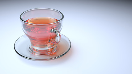 Taza de té rojo aislada