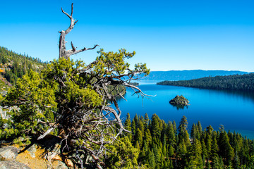 Obraz premium Lovely view to Tahoe lake from Eagle Falls.