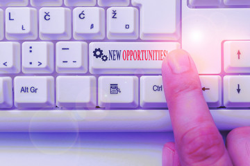 Conceptual hand writing showing New Opportunities. Concept meaning exchange views condition...