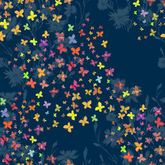 Watercolor seamless pattern. Illustration. Flowers