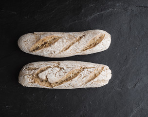 bread on wooden table