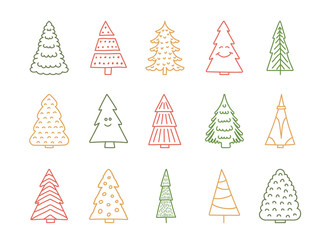 Hand Drawn Christmas Trees