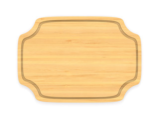 wooden banner on white background. Isolated 3d illustration
