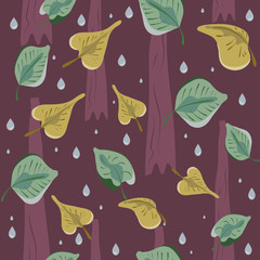 Plakat pattern, seamless, wallpaper, textile, autumn leaf fall, trees, 