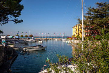Castle in Sirmione sity, on the coast of Garda lake