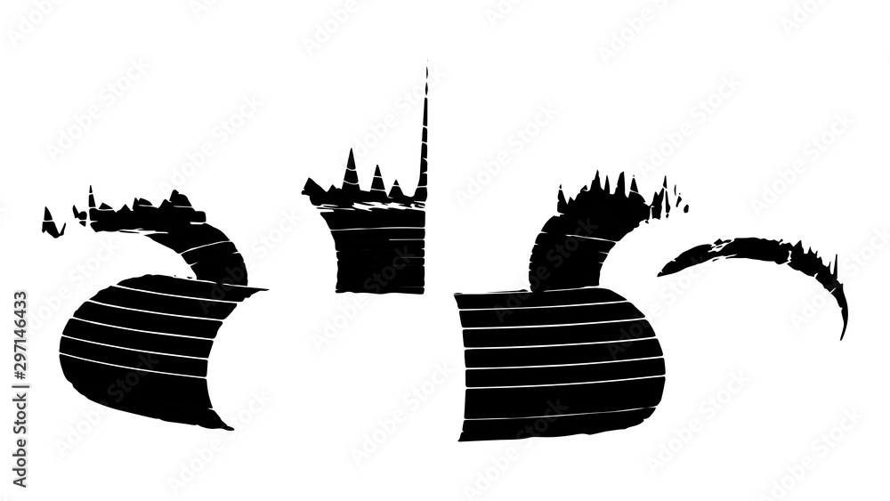 Aufkleber optical illusion wave. abstract 3d black and white illusions. horizontal lines stripes pattern or ba