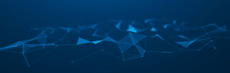 Abstract blue digital background. Big data visualization. Science background. Big data complex with compounds. Lines plexus.