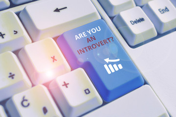 Conceptual hand writing showing Are You An Introvertquestion. Concept meaning demonstrating who...