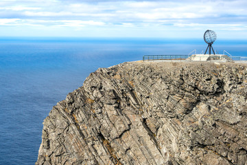 View of North Cape rock above the arctic sea, Norway