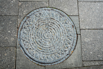 Historic manhole in Moscow.
