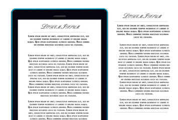 Blue tablet computer mockups with blank screens. Responsive screens to display your mobile web site design