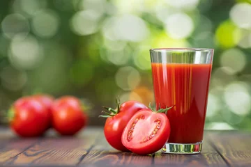Fotobehang tomato juice in glass © alter_photo