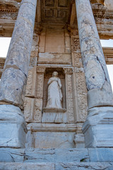 A statue of Arete, Virtue, at the Library of Celsus at the ancient Greek-Roman city of Ephesus, Turkey