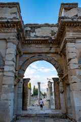 Obraz premium Ancient city Ephesus (Efes). Ancient architectural structures. Ephesus most visited ancient city in Turkey. Selcuk, Izmir TURKEY