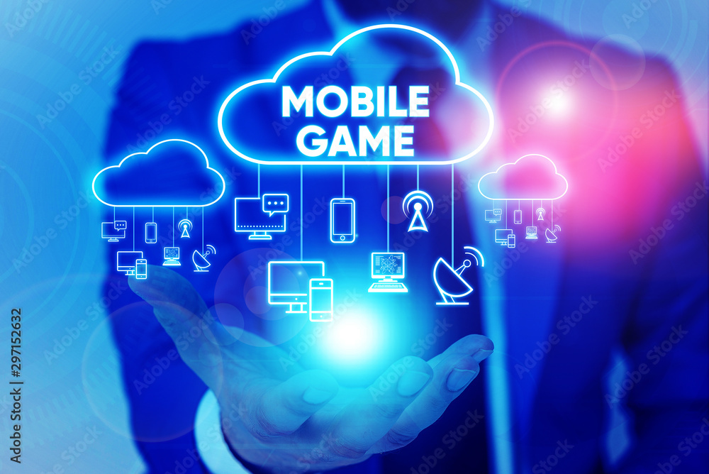 Aufkleber handwriting text mobile game. conceptual photo they are entertaining programs made to work on smart 