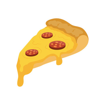 Slice of pizza. cartoon vector illustration