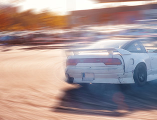 Car drifting, Blurred of image diffusion race drift car