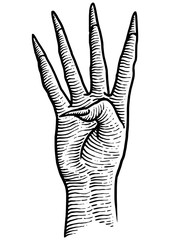 Hand gesture engraving style