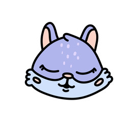 Cute baby rabbit hand drawn vector character icon