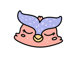 Cute baby owl hand drawn vector character icon