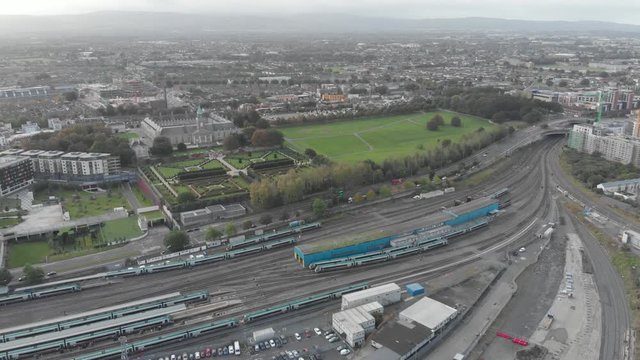 Irish Museum Of Modern Art Heuston Station Dublin Ireland Drone Aerial 4K Cine D