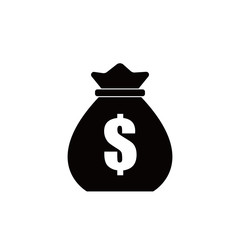 Money bag icon with a dollar sign in the middle. Flat design