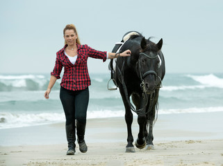 riding girl and horse