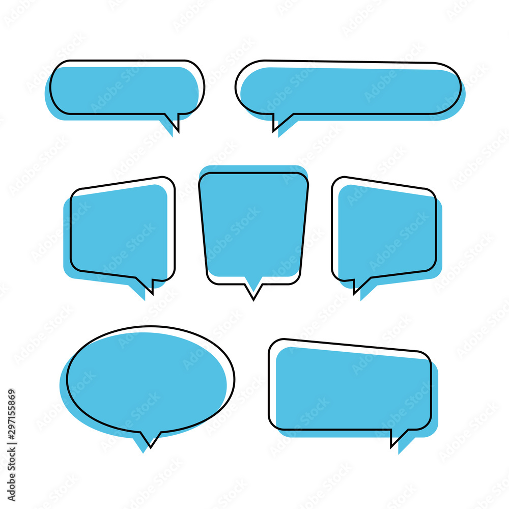 Poster blank empty white speech bubbles message for web and white background