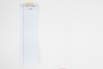 Paper to note down shopping list to buy in black friday