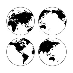 Globe vector icon. Planet illustration. Europe countries.