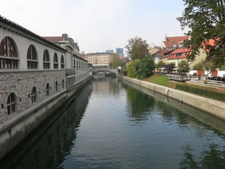 Fototapeta na wymiar canal with water in Slovenia