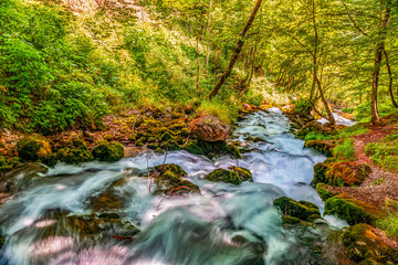 Fast river in mountains